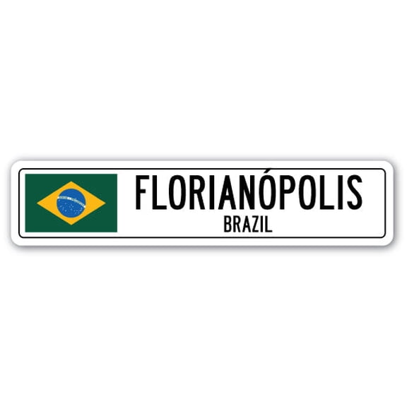 FLORIANOPOLIS BRAZIL Street Sign Brazilian flag city country road wall gift