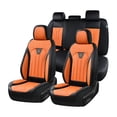thumbnail image 1 of FLORICH Car Seat Covers Full Set, Comfortable Faux Leather Seat Protectors, Automotive Seat Covers Universal Fit for Most Cars SUV Trucks, Black & Orange, 1 of 9