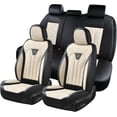 thumbnail image 1 of FLORICH Universal Leather Car Seat Cover Full Set, Waterproof Seat Covers for Cars 5 Seats, Front and Rear Automotive Seat Cover Fit for Most Sedans SUV Pick-up Truck, Black & White, 1 of 15