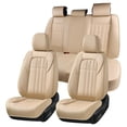 thumbnail image 1 of FLORICH Waterproof Leather Seat Cover Full Set, Universal Auto Seat Protectors for Sedans & Compact SUVs, Airbag Compatible, Beige, 1 of 9
