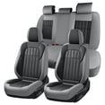 thumbnail image 1 of FLORICH Waterproof Leather Seat Cover Full Set, Universal Auto Seat Protectors for Sedans & Compact SUVs, Airbag Compatible, Gray & Black, 1 of 9
