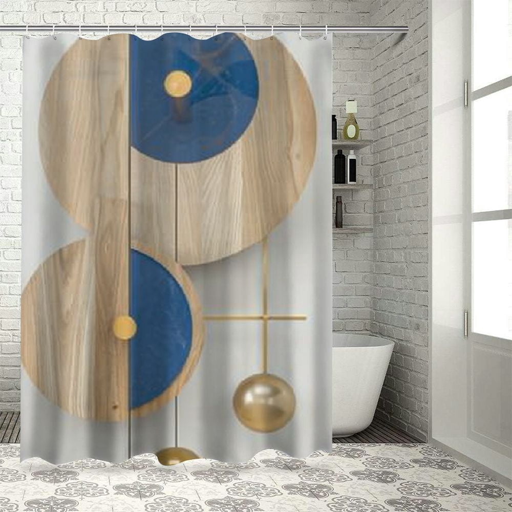 FLORID Abstract Sculpture Geometric Art Shower Curtain 100% Polyester ...