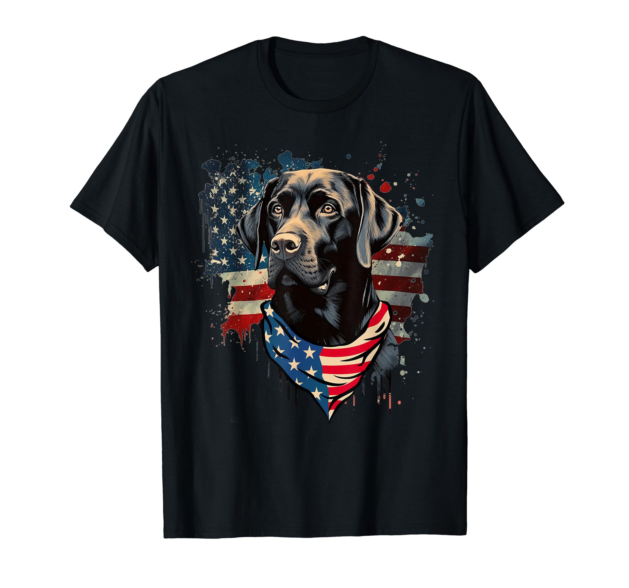 FLORID Black Labrador Retriever Shirts USA Flag Lab Dog Lover Gifts Black T-Shirt Short Sleeve black - image 1 of 5