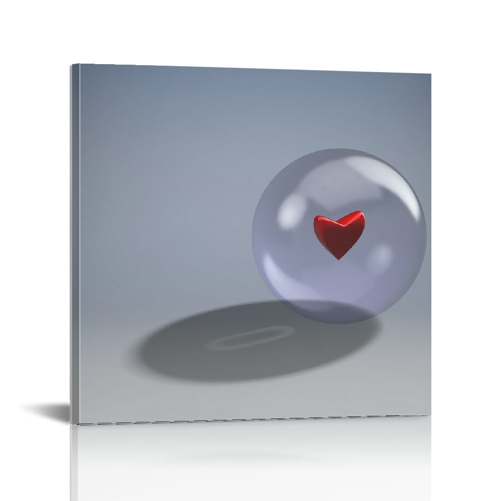 FLORID Bubble Heart Wall Art Decor Canvas Print Picture Artwork 16x16in ...