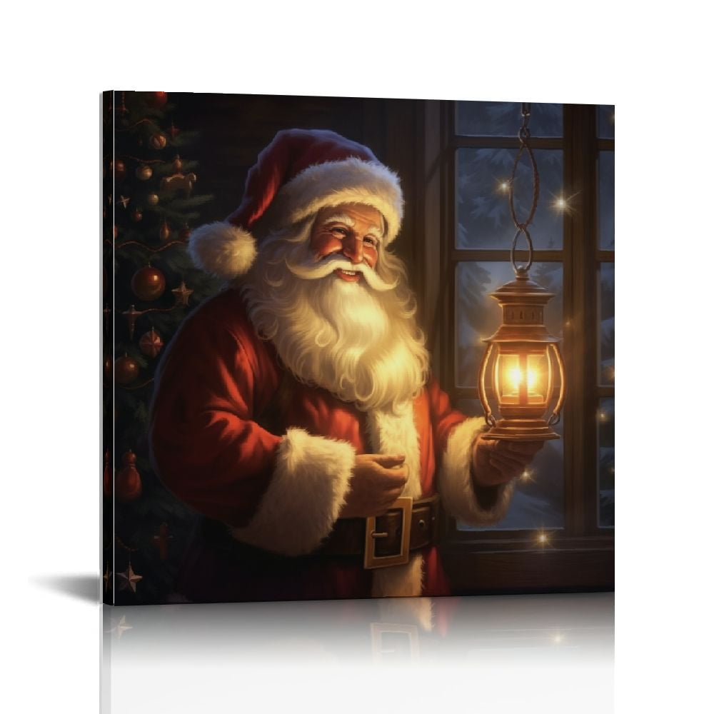 FLORID Christmas Santa Claus Wall Art Red Color kindly Smile Father