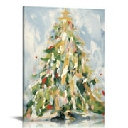 FLORID Christmas Tree 3' Contemporary Canvas Wall Art Print for Home Decor and Office. The Christmas Decor Collection by Oliver Gal Gallery Wrapped and Ready to Hang