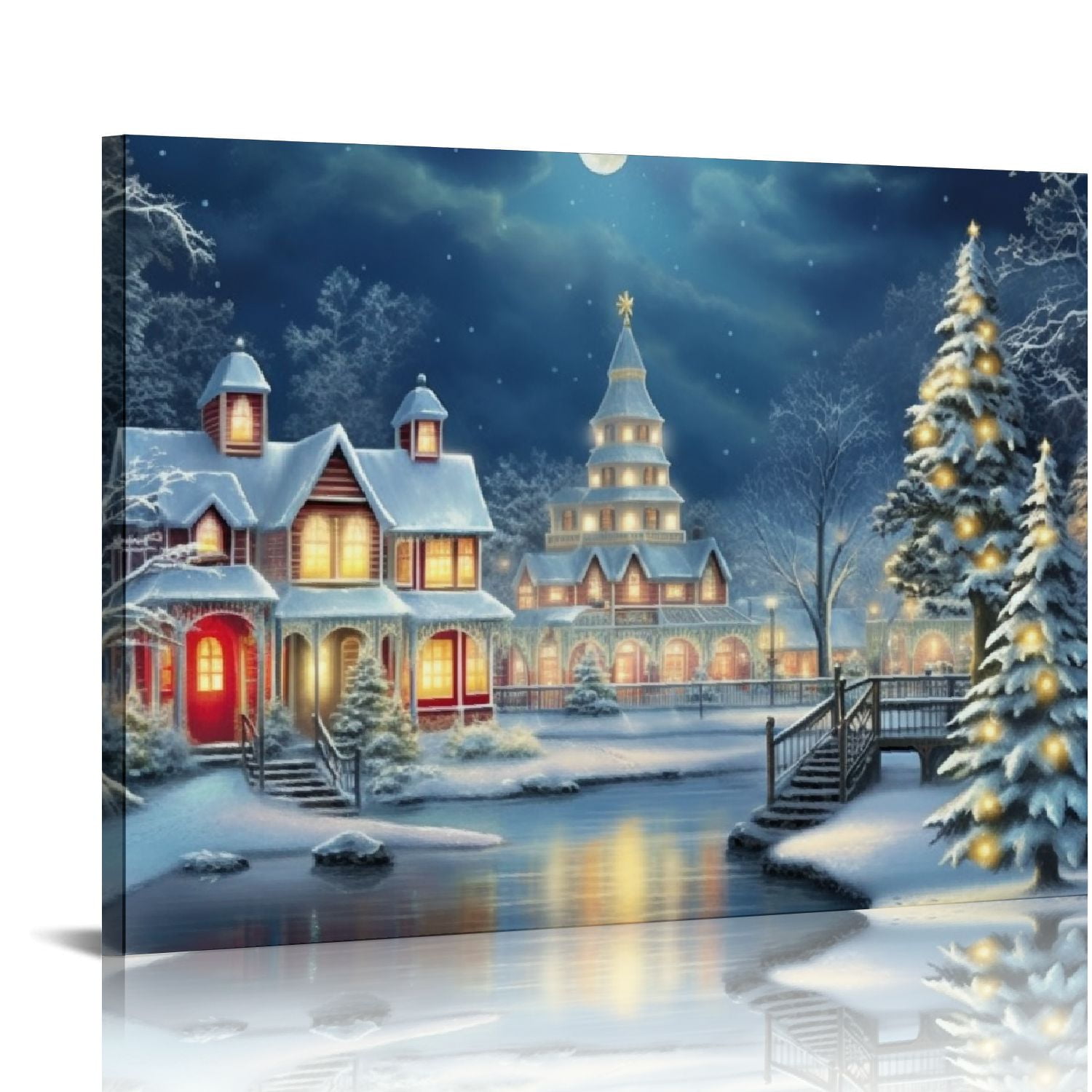 FLORID Christmas Wall Art Christmas Pictures Wall Decor Winter