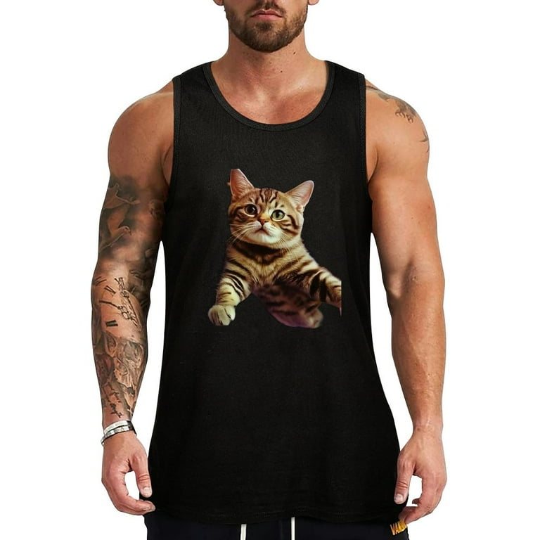 Mens cat tank top best sale