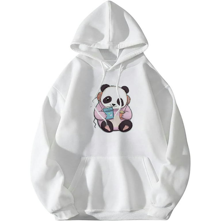 HYKY Cute Panda Graphic Oversized Hoodies for Teen Girls Kawaii