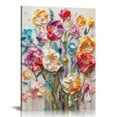 thumbnail image 1 of FLORID Framed Colorful Floral Canvas Wall Art Flowers Rose Wildflowers painting Wall Decor Artwork Modern Botanical Picture paints Poster Prints Ready to Hang (Floral, Framed), 1 of 4