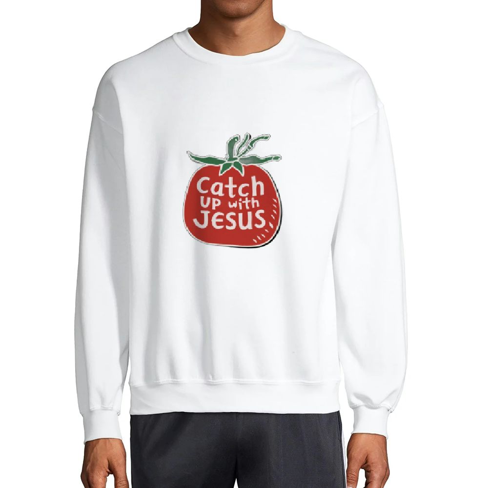 FLORID Gift Hippo Sweatshirt Catchup With Jesus Funny Religious Men's