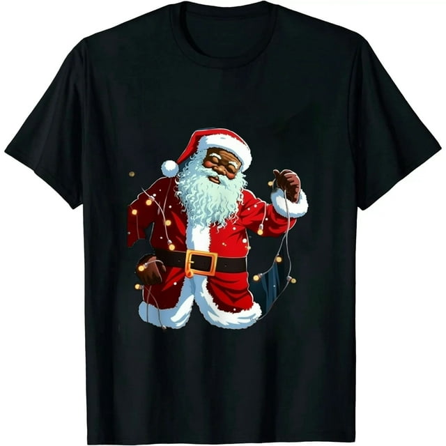 FLORID Santa Claus Black Christmas Afro African American Xmas T-Shirt ...