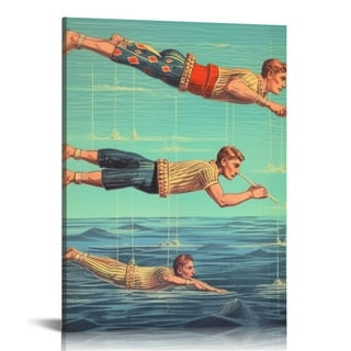 Retro swimmers Poster for Sale by PinkSnapdragon