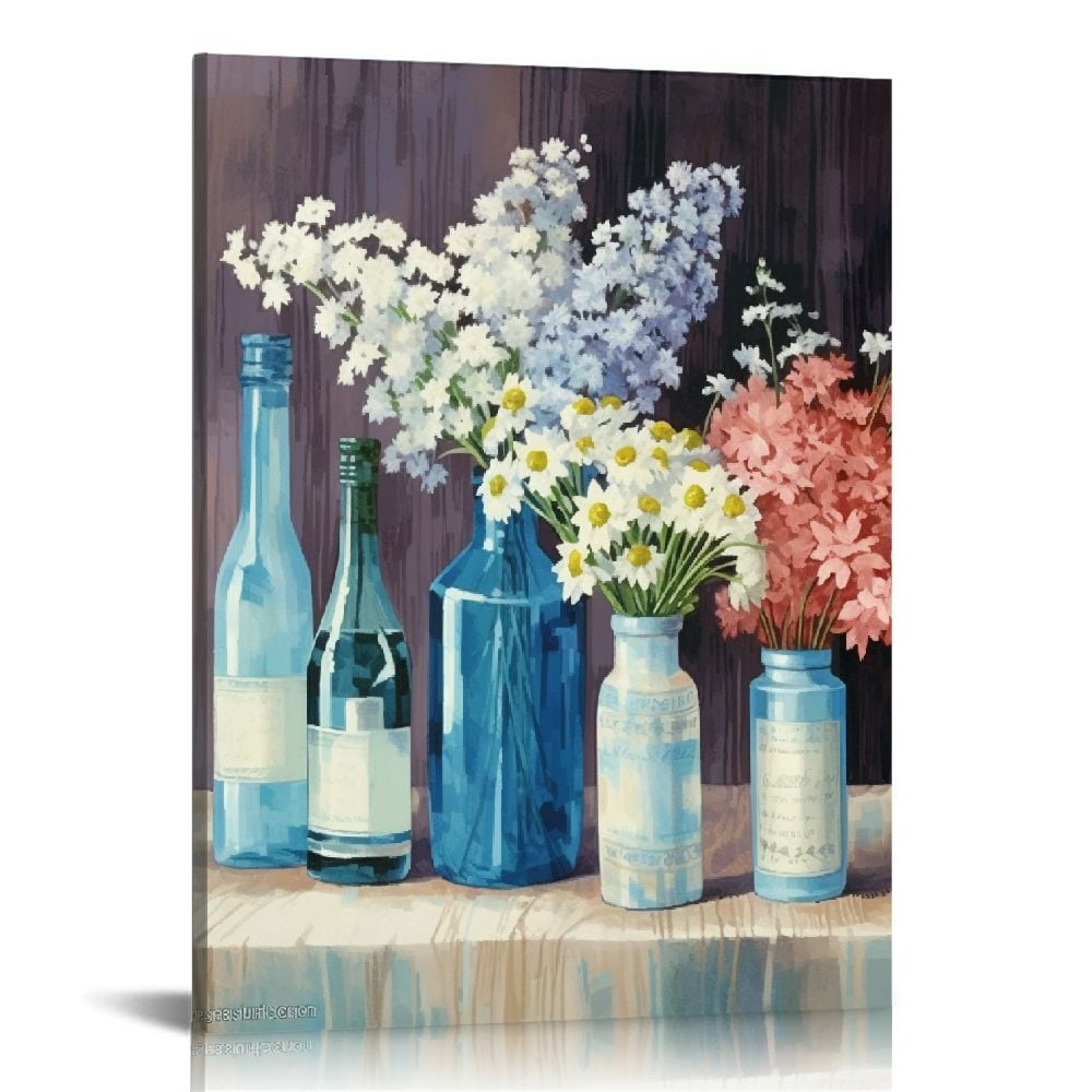 FLORID Wall Art Decor 16x20 in / 12x16 in Bathroom Wall Art - White ...