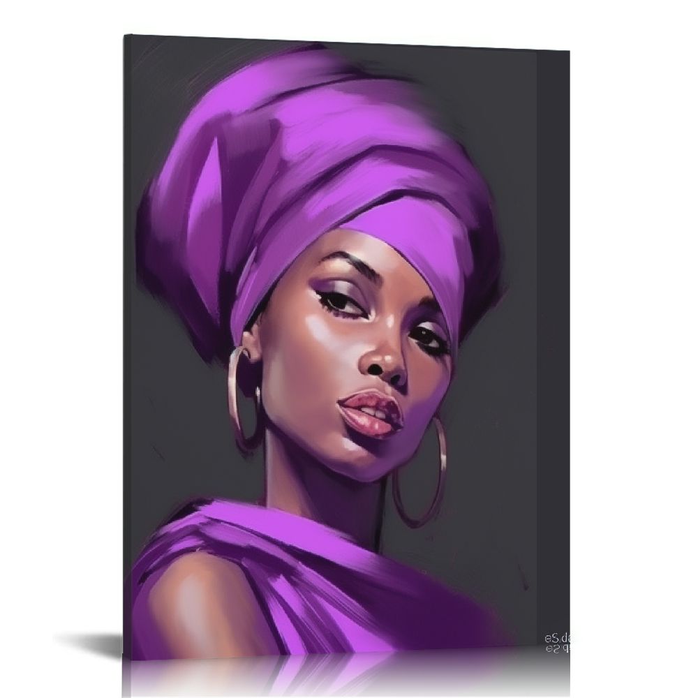 FLORID Wall Art Printed African American Women Canvas Wall Art, Beauty