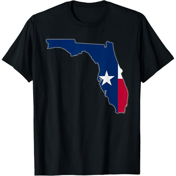 FLORIDA STATE MAP TEXAS TX Flag Roots Men Women Gift T-Shirt