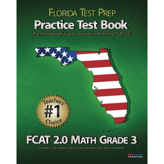 Pre-Owned FLORIDA TEST PREP Practice Test Book FCAT 2.0 Math Grade 3 Paperback - USED