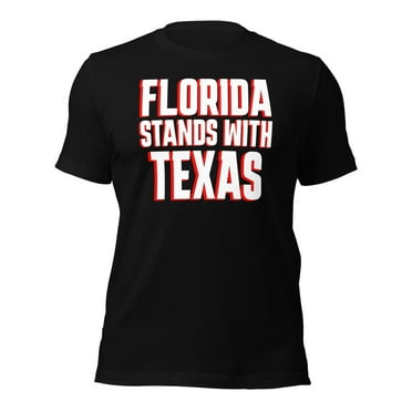 FLORIDA stands with TEXAS patriotic AMERICAN Unisex t-shirt (Black, XS)