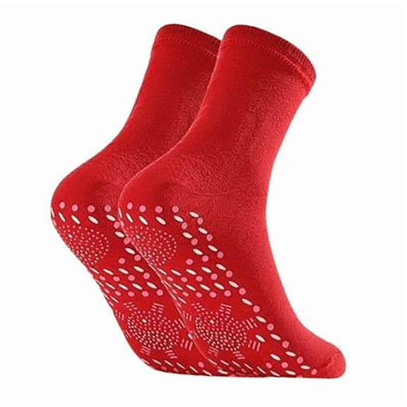 FLORNIX 1 Pair Self Heating Socks,Heat Points for Microcirculation Tourmaline FIR Therapy Sock,Embedded Nano Heat Points Tourmaline Slimming Health Sock