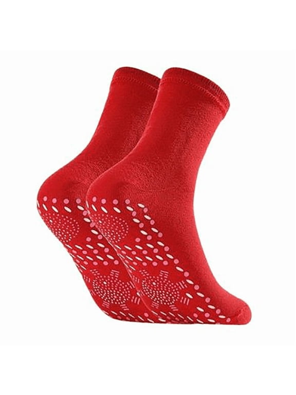 1 Pair Self Heating Socks,Heat Points for Microcirculation Tourmaline FIR Therapy Sock,Embedded Nano Heat Points Tourmaline Slimming Health Sock