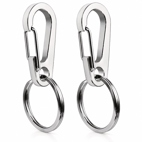 FLORNIX 2 Pack Dog Tag Clips, Stainless Steel Heavy Duty Quick Clips Pet Id Tag Holder for Dog/Cat Collar and Harness Durable Dog Tag Clip
