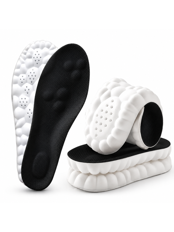 2 Pair Cloud Soles for Men & Women, Super Soft Comfort Insoles, U-Shape Memory Foam Insoles, Shock-Absorbing Foot Support Insoles