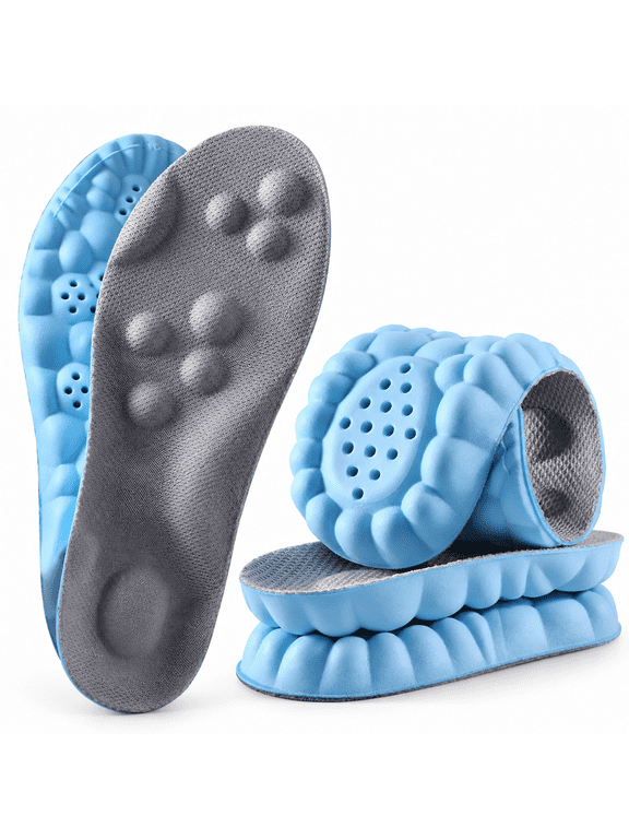 2 Pair Cloud Soles for Men & Women, Super Soft Comfort Insoles, U-Shape Memory Foam Insoles, Shock-Absorbing Foot Support Insoles