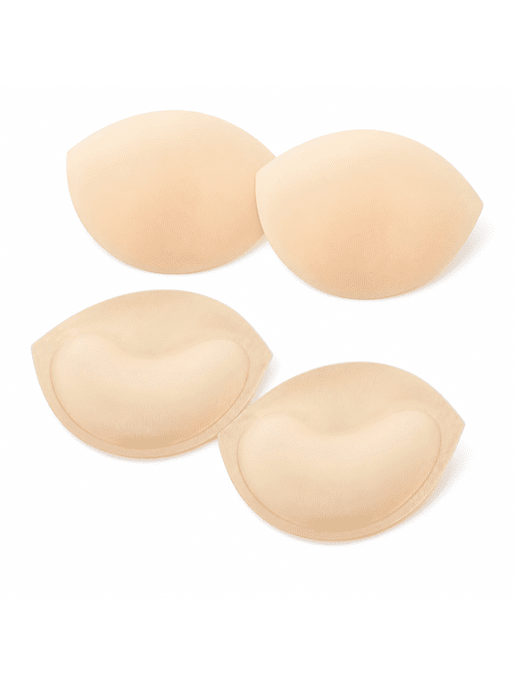 2 Pairs Bra Inserts Breast Enhancers - Women's Push Up Bra Pads Inserts, Large Cup Bust Lifter, Push up Swimsuit Pads, Breast Enhancer Cups - Add Cups Size Instantly Fits A and B Cup