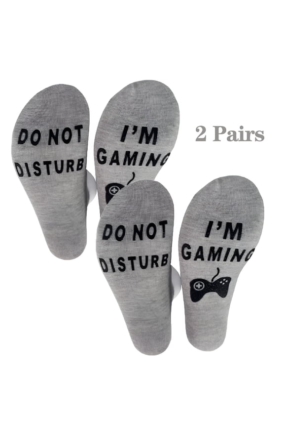 2 Pairs Do Not Disturb Gaming Socks, Gamer Socks Funny Gifts for Teenage Boys Mens Womens Father Dad Husband Sons Kids Game Lovers, Christmas Gift, Birthday Socks
