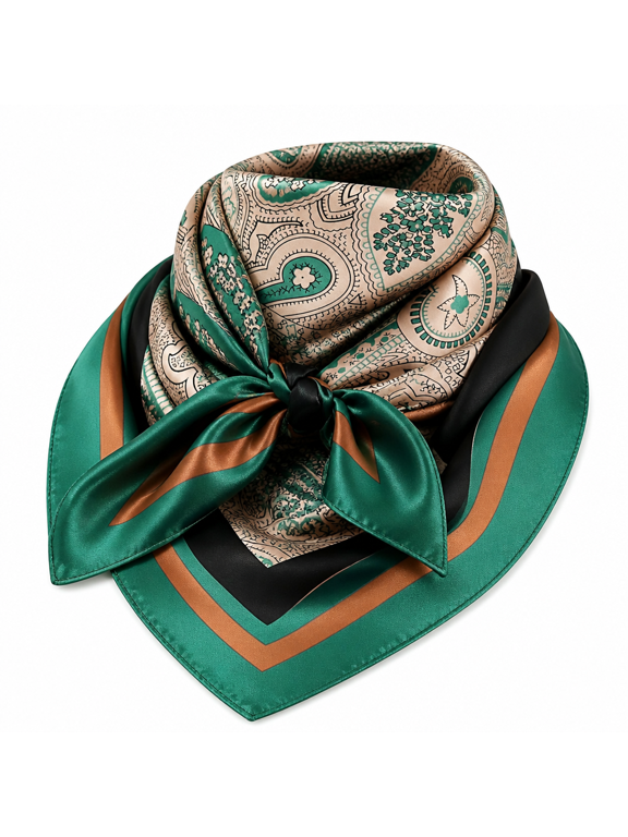 2026 New 35 Inch Wild Rag Cowboy Scarves for Men,Large Rancher Neckerchief Silk Feel,Oversize Western Bandana for Ranch,Rodeo,Casual
