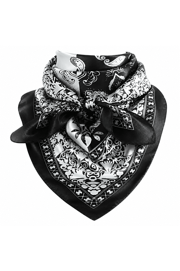 2026 New 35 Inch Wild Rag Cowboy Scarves for Men, Large Rancher Neckerchief Silk Feel, Oversize Western Bandana