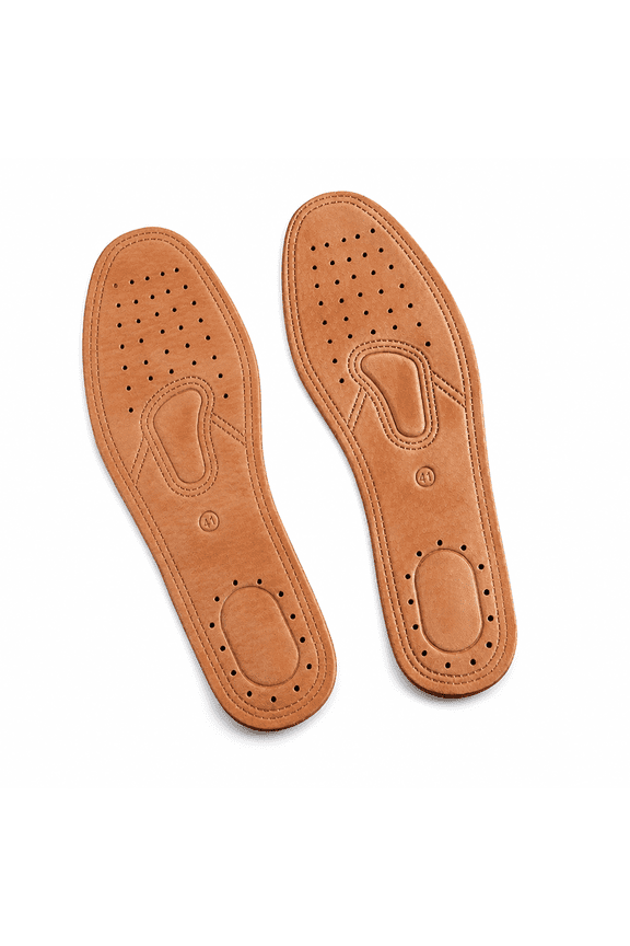 2026 New Genuine Leather Insole for Shoes Men Women Comfortable Deodorant Casual Leather Orthopedic Feet Quality Cowhide Flats Shoe Sole Brown for Work,Daily Wear,Walking,Standing Eu38