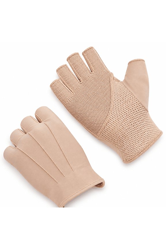 2026 New Lightweight Summer Fingerless Gloves Men Women Uv Sun Protection Driving Cotton Gloves Nonslip Touchscreen Gloves-Beige for Outdoor Activities,Driving,Sun Protection,Sports,Travel.