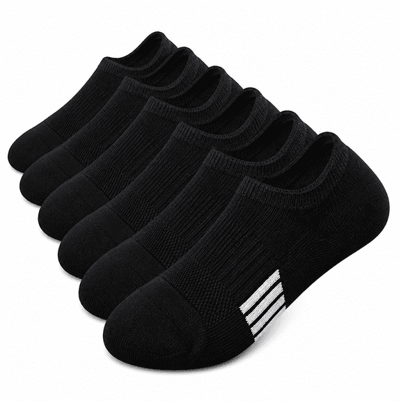 FLORNIX 2026 New No Show Socks Mens Athletic Cushion Ankle Footies Low Cut Socks for Running,Gym,Casual,Sports,5 Pairs Black