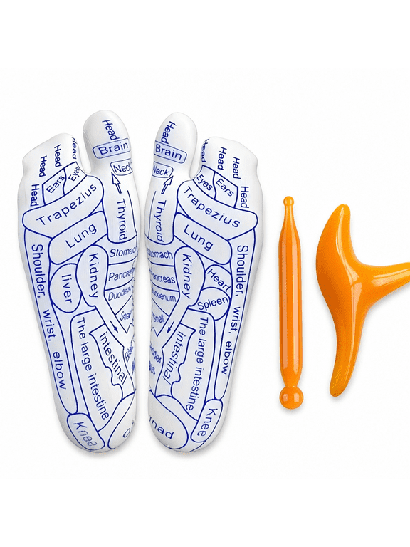 2026 New Reflexology Socks with Tools, Acupressure Reflexology Foot Massage Socks for Women Men, Reflexology Chart Socks for Foot Pain Relief (1 Pair/Women, One Size)