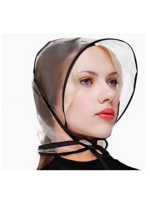 2Pcs Rain Bonnet with Plastic Visor Clear Waterproof Rain Scarf Raining Hats Reusable Raining Bonnet for Women to Keep Hairstyle Rain Hat for Women Waterproof