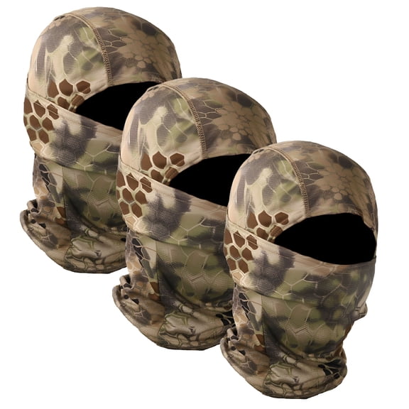 FLORNIX 3 Pack Balaclava Face Mask Camouflage Men Camo Balaclava Motorcycle Face Cover Hunting Balaclava Sun Protection Face Cover
