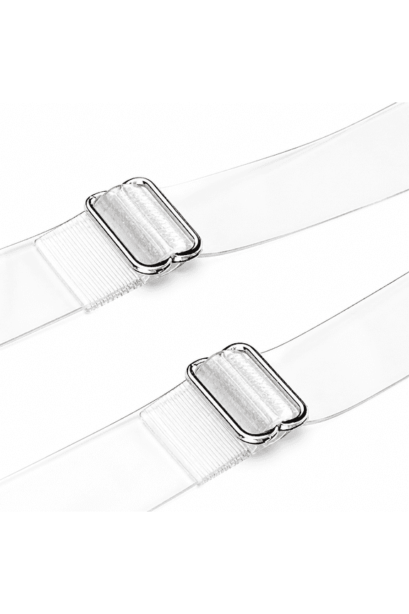 3 Pairs Clear Bra Straps, Stainless Steel Hook Multiple Width Support, Transparent Removable Invisible Replacement Bra Shoulder Straps