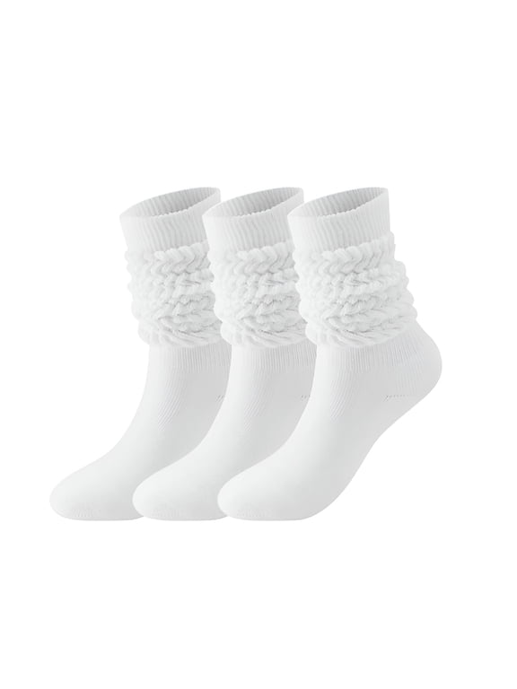 3 Pairs Girl Slouch Socks 5-8 Years Little Girls Slouchy Socks Knee High Scrunch Socks Soft Warm Stacked Boot Socks Casual Long Socks for