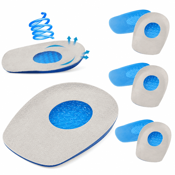 FLORNIX 3 Pairs Silicone Heel Pads  Heel Spur Pain Relief,Shock Absorbing Foot Cushion,Foot Protection Insoles,Heel Spur Relief Products