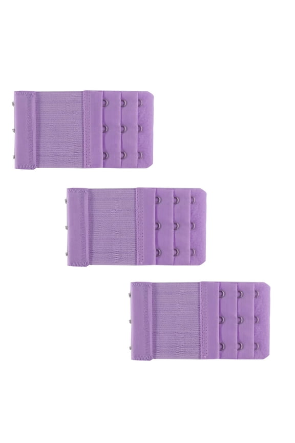 3 Pcs Bra Extender,3.8" Bright Candy-Colored Bra Band Extension Strap,Sturdy and Reliable Metal Fasteners Bra Back Extender,Purple