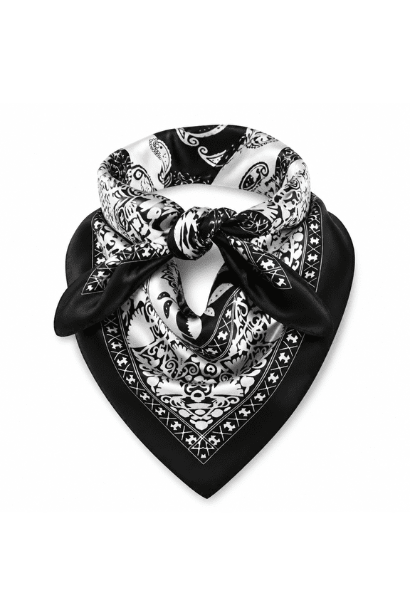 35 Inch Wild Rag Cowboy Scarves for Men, Large Rancher Neckerchief Silk Feel, Oversize Western Bandana