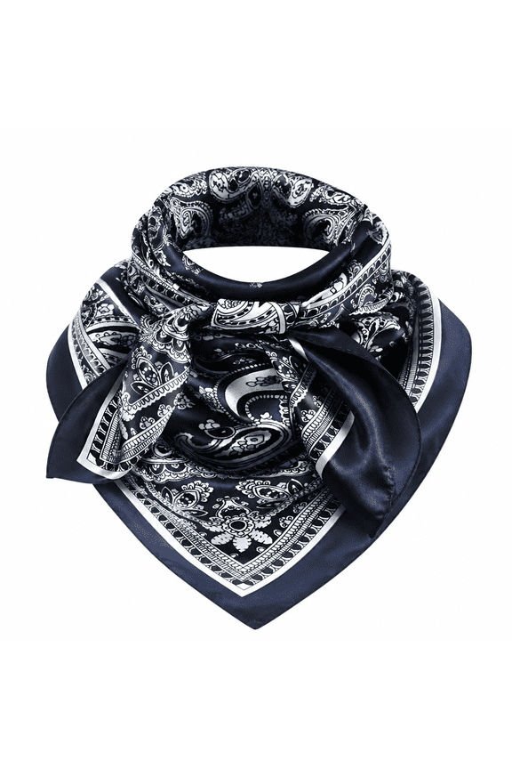 35 Inch Wild Rag Cowboy Scarves for Men, Large Rancher Neckerchief Silk Feel, Oversize Western Bandana