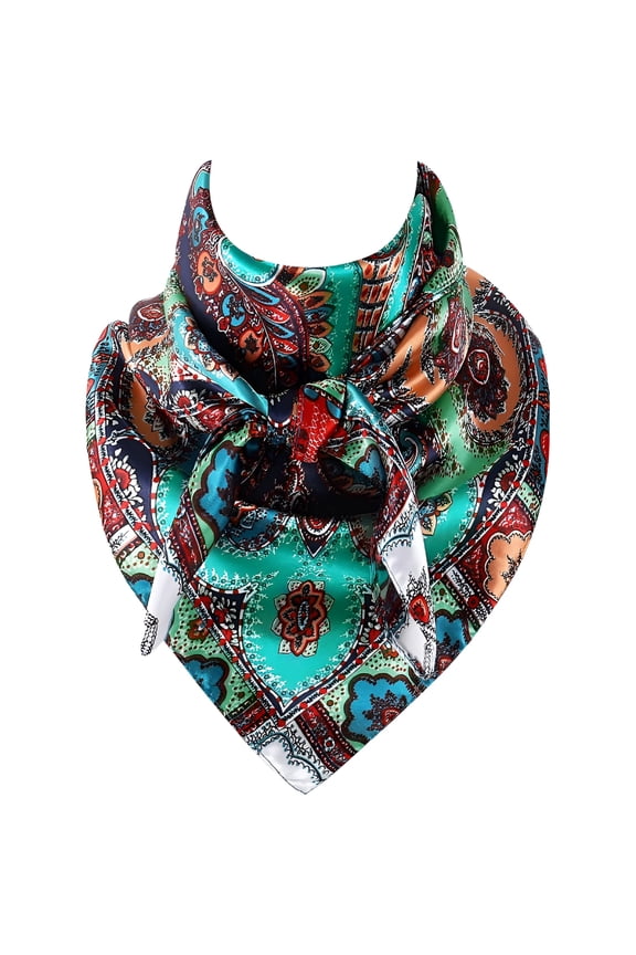 35 Inch Wild Rag Cowboy Scarves for Men, Large Rancher Neckerchief Silk Feel, Oversize Western Bandana