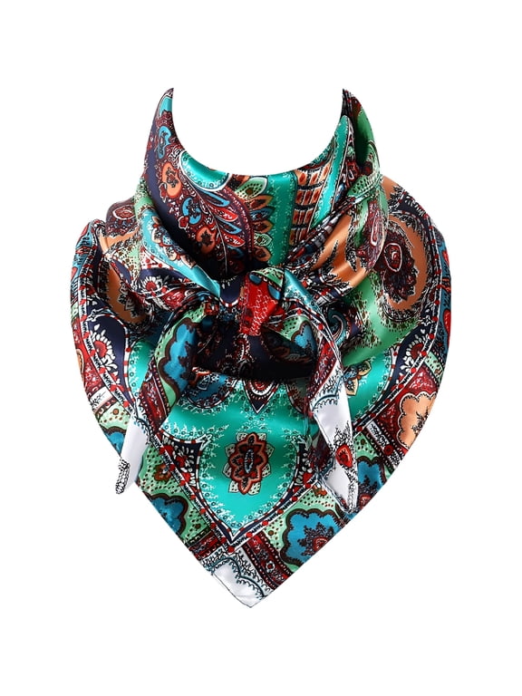 35 Inch Wild Rag Cowboy Scarves for Men, Large Rancher Neckerchief Silk Feel, Oversize Western Bandana
