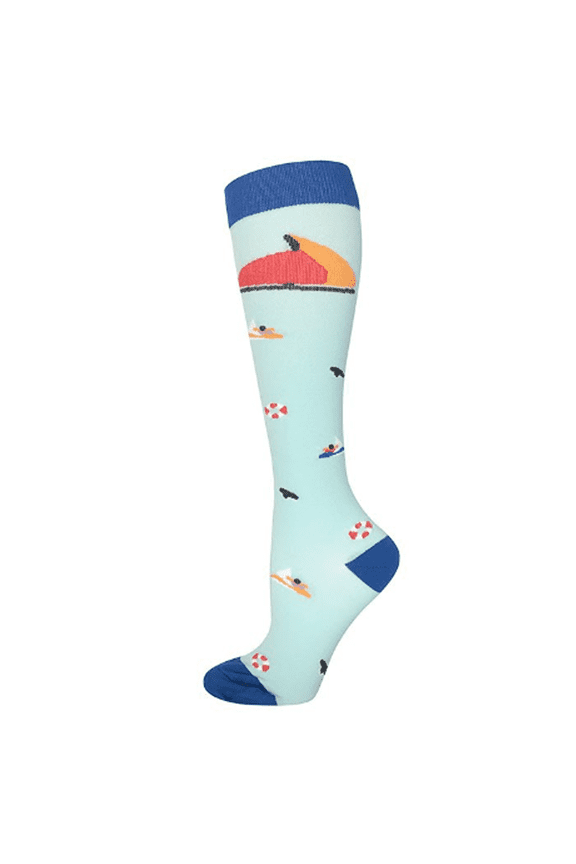 3Pairs Compression Socks for Women, Comfortable All-Over Elastic Material Comfortable All-Over, Elastic Material Comfortable Socks Non-Slip Cuff 3D Heel Fit Ergonomic Socks for Women