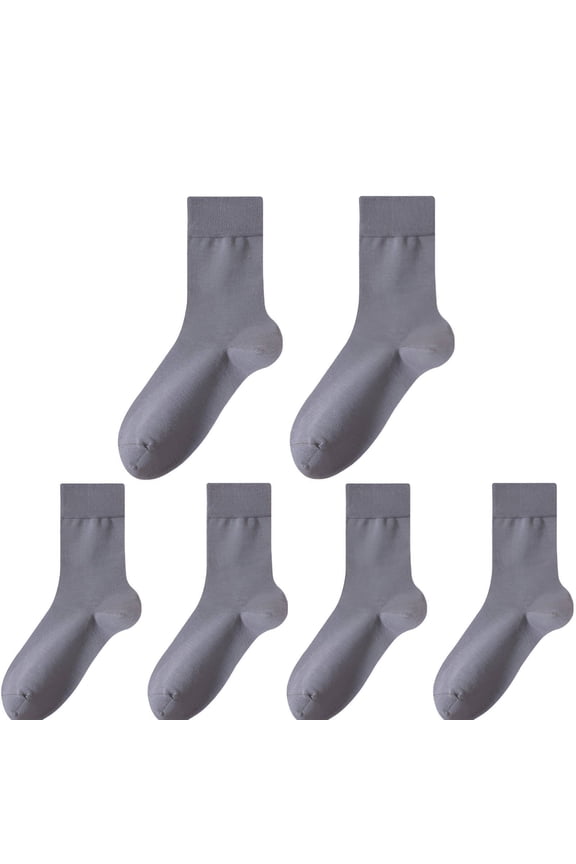 3Pairs Trouser Socks Women,Reinforced Heel Toe Crew Socks for Women,Long-Lasting Wear Resistance Dress Socks Women,Gray