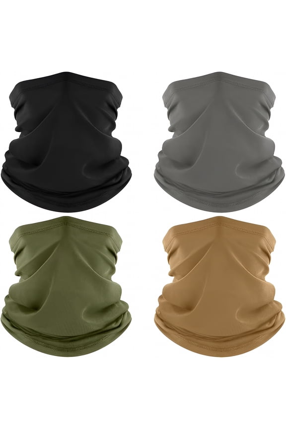 4 Pack Neck Gaiter,Cooling Breathable Face Mask UV Protection Scarf Hiking Bandana for Men/Women