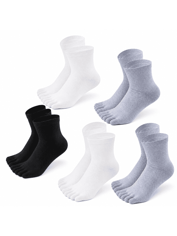 5 Pairs Absorbent Sweat Five-Finger Toe Sock Men Cotton Sports Running Socks