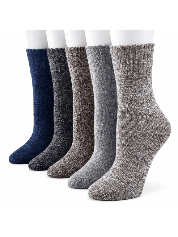 5 Pairs Thick Wool Blend Socks Boot Socks Size 8-11
